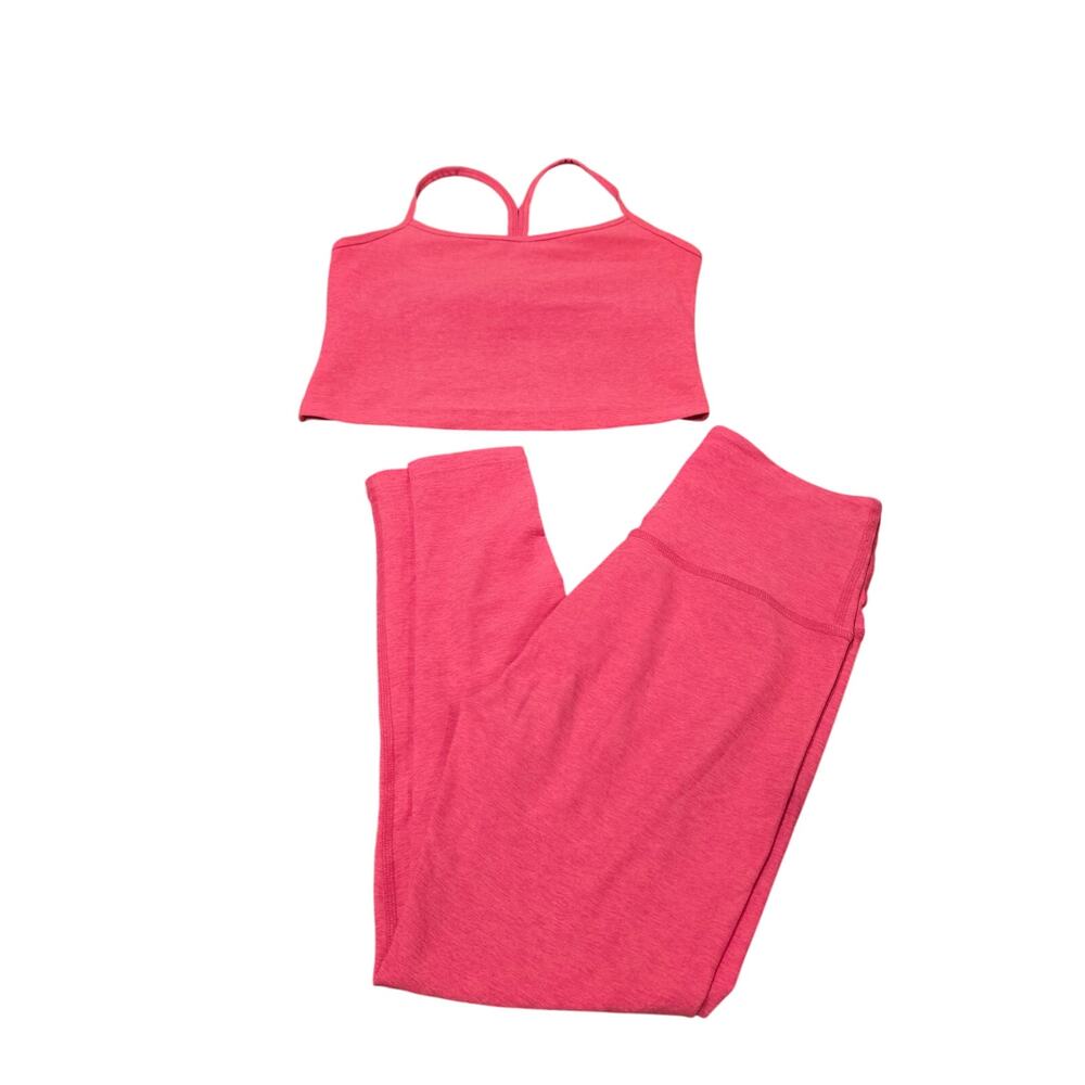 Women's Beyond Yoga Bright Pink Yoga Set - Crop Top & Leggings | Size Small